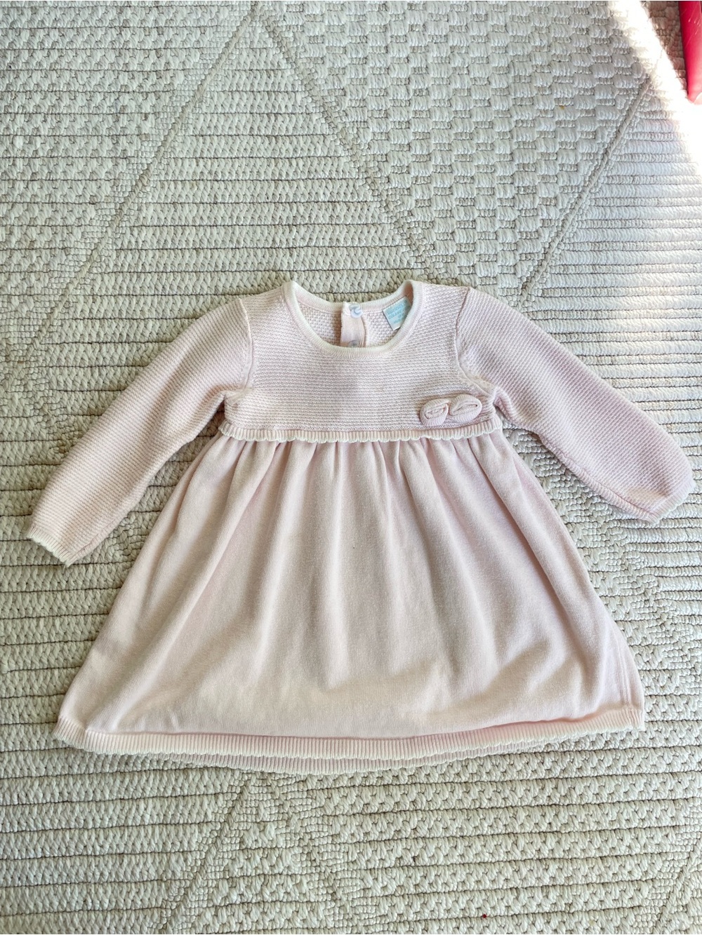Edgehill Collection Pink Knit Long-Sleeve Dress with Bow